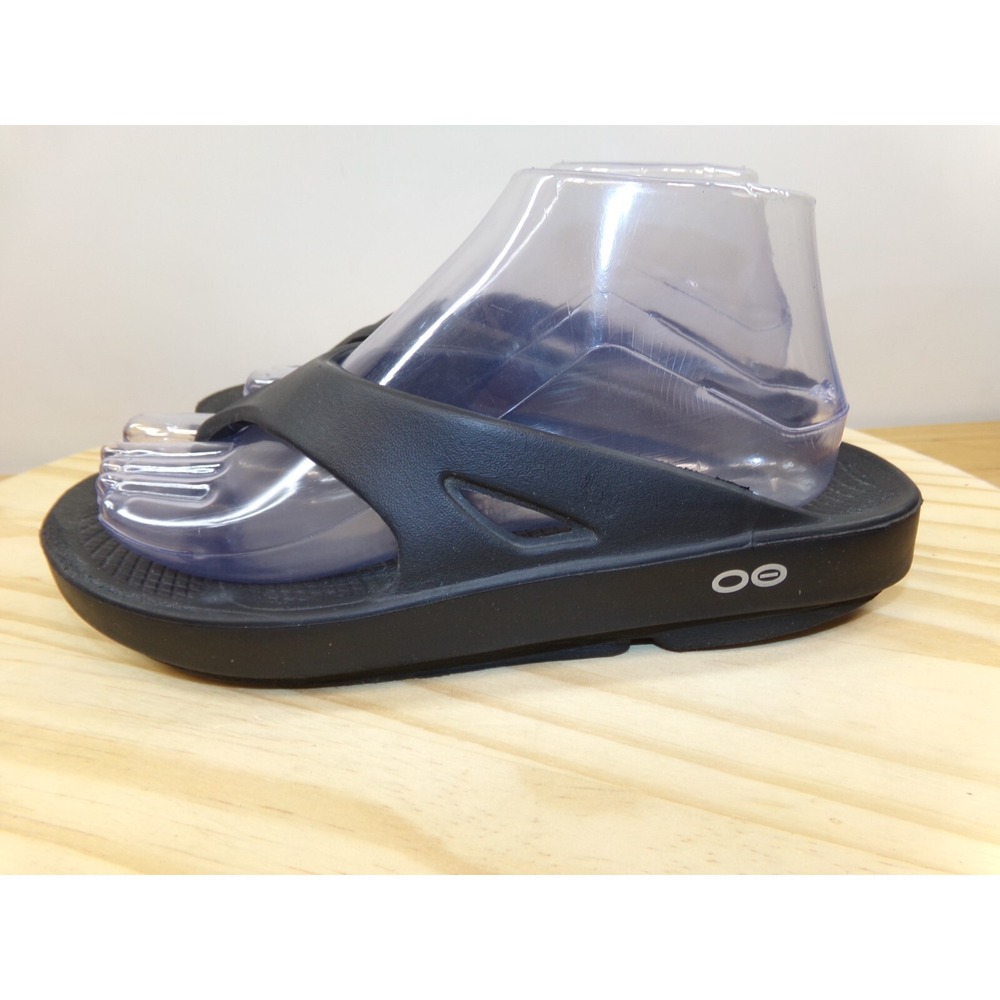 OOFOS Black Slide Sandals with OO Logo